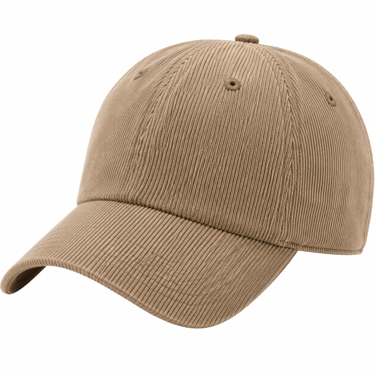 Baseballkappe One Size aus Cord Beige mit gebogenem Schirm
