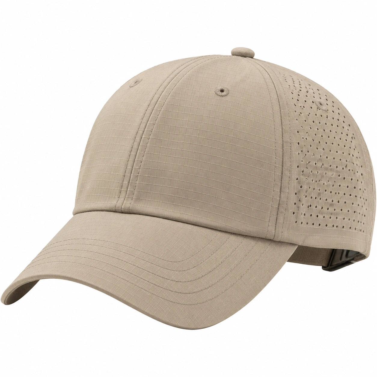 Baseballkappe Einheitsgröße Beige mit atmungsaktivem Kunstfasergewebe und gebogenem Schirm