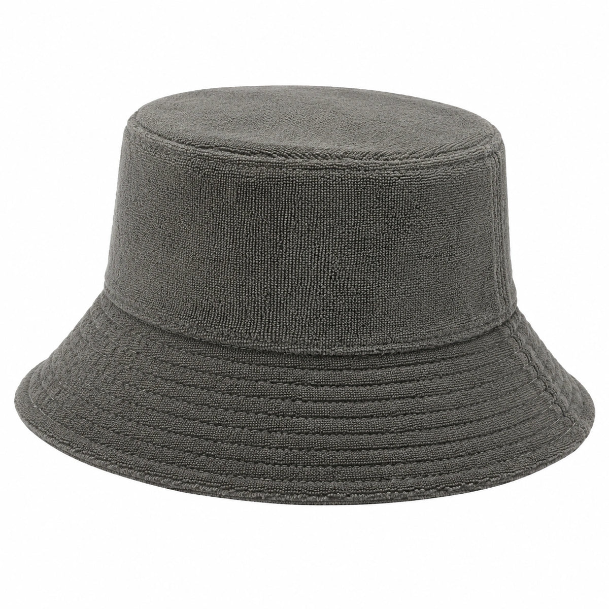 Bucket Hat Einheitsgröße aus strukturiertem Textil in Dunkelgrau für Alltag