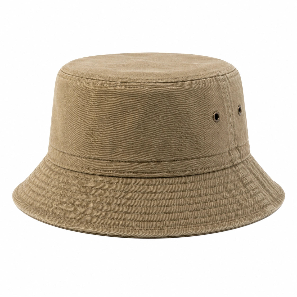 Anglerhut Einheitsgröße aus Baumwollgewebe Khaki mit breiter Krempe