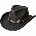 Cowboyhut Einheitsgröße Kunstleder Schwarz Westernstil