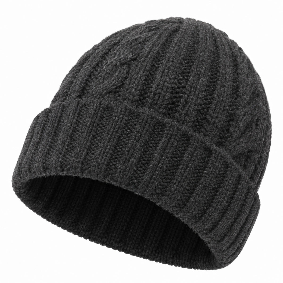 Strickmütze Einheitsgröße Schwarz aus Strickmaterial für Alltag