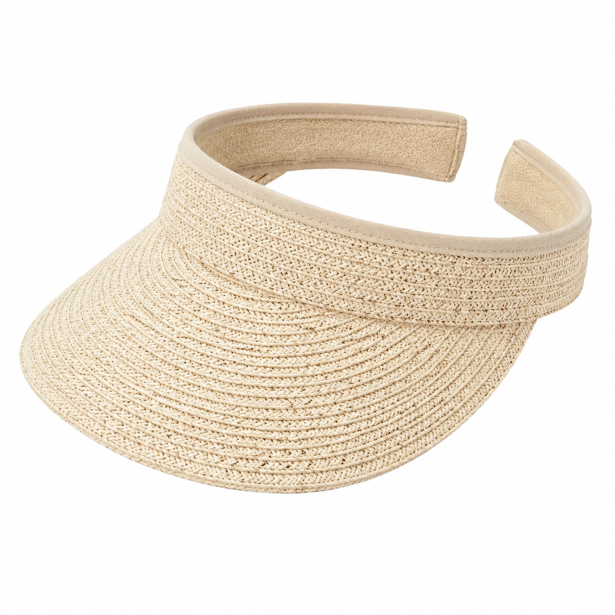 Sonnenvisier Einheitsgröße Beige geflochtene Struktur für Alltag